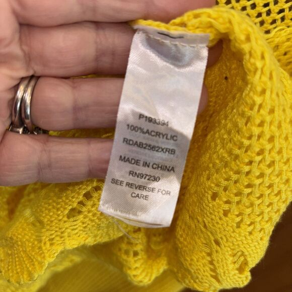 Almost Famous Knitted Skirt Top Set Women Yellow Sleeveless Elastic Waist 3X - Picture 7 of 13